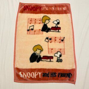Vintage Snoopy And His Friends Blanket 38 x 27.5 Inch Baby Blanket Flaws